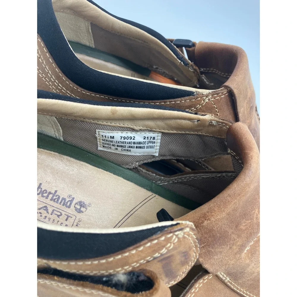 Timberland Smart Comfort Series Brown Leather Sandals Shoes Mens Size 11.5 M